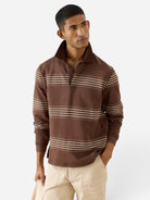 Espresso Editor Rugby Sweatshirt Mens Knitted Striped Rugby Polo Percival