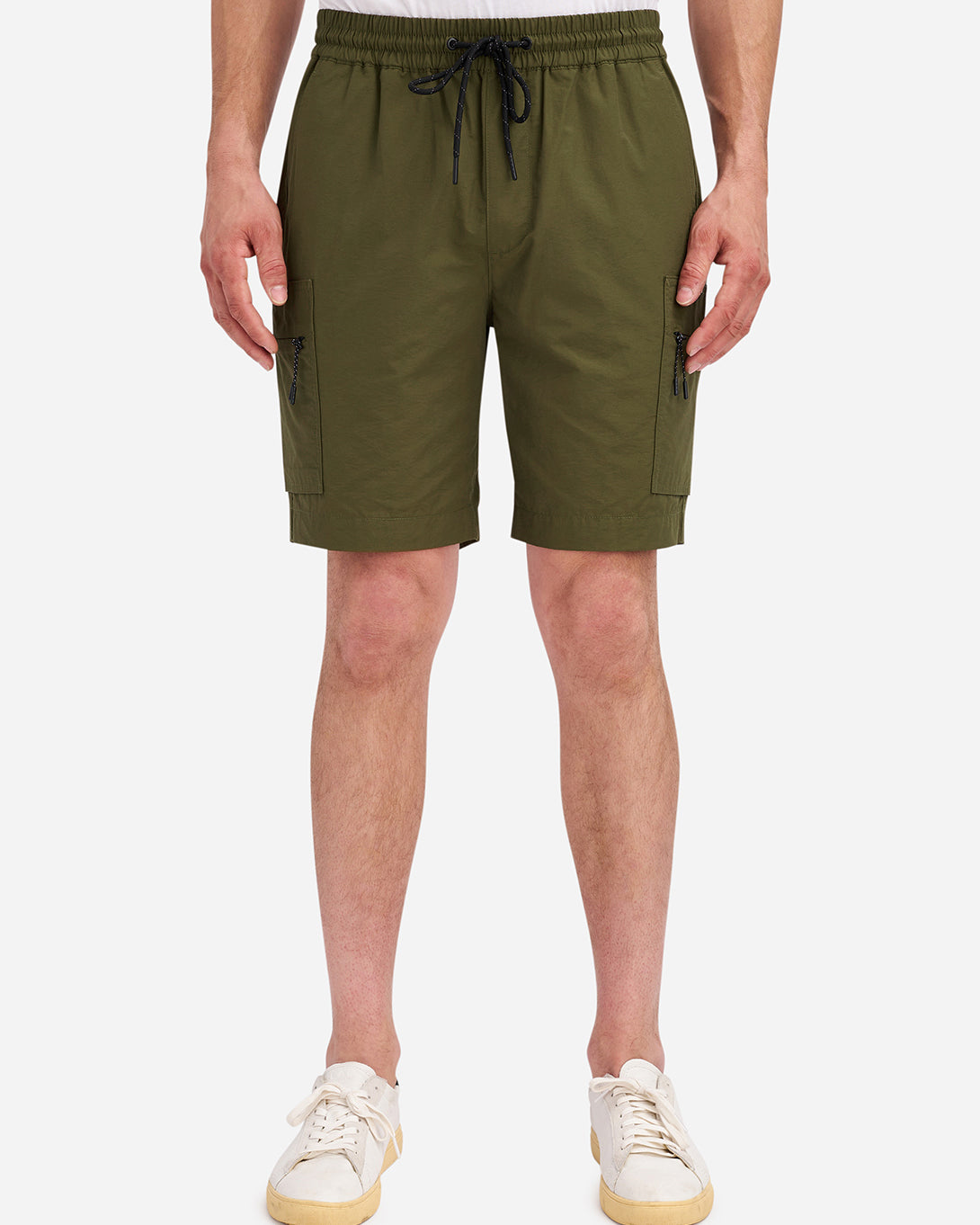 Earthy Olive Men's Marlo Cotton Nylon Shorts