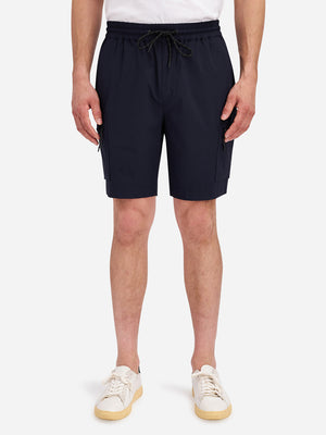 Dark Navy Marlo Nylon Stretch Shorts