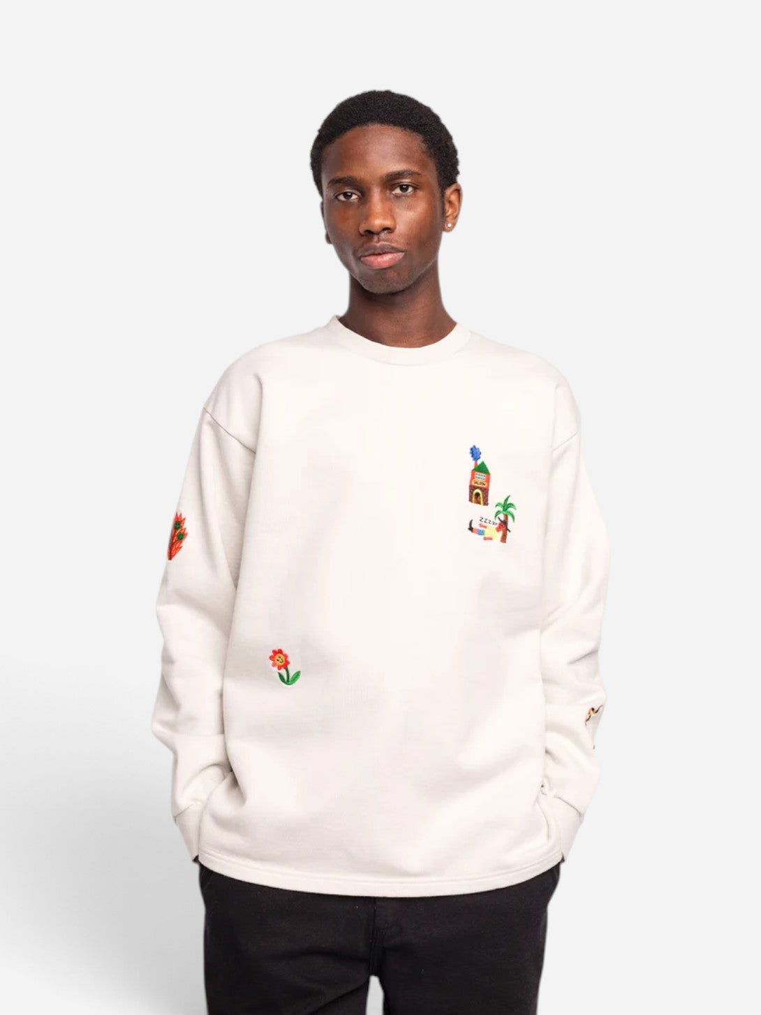 Gris Nap Sweat Mens Graphic Pullover Sweatshirt 