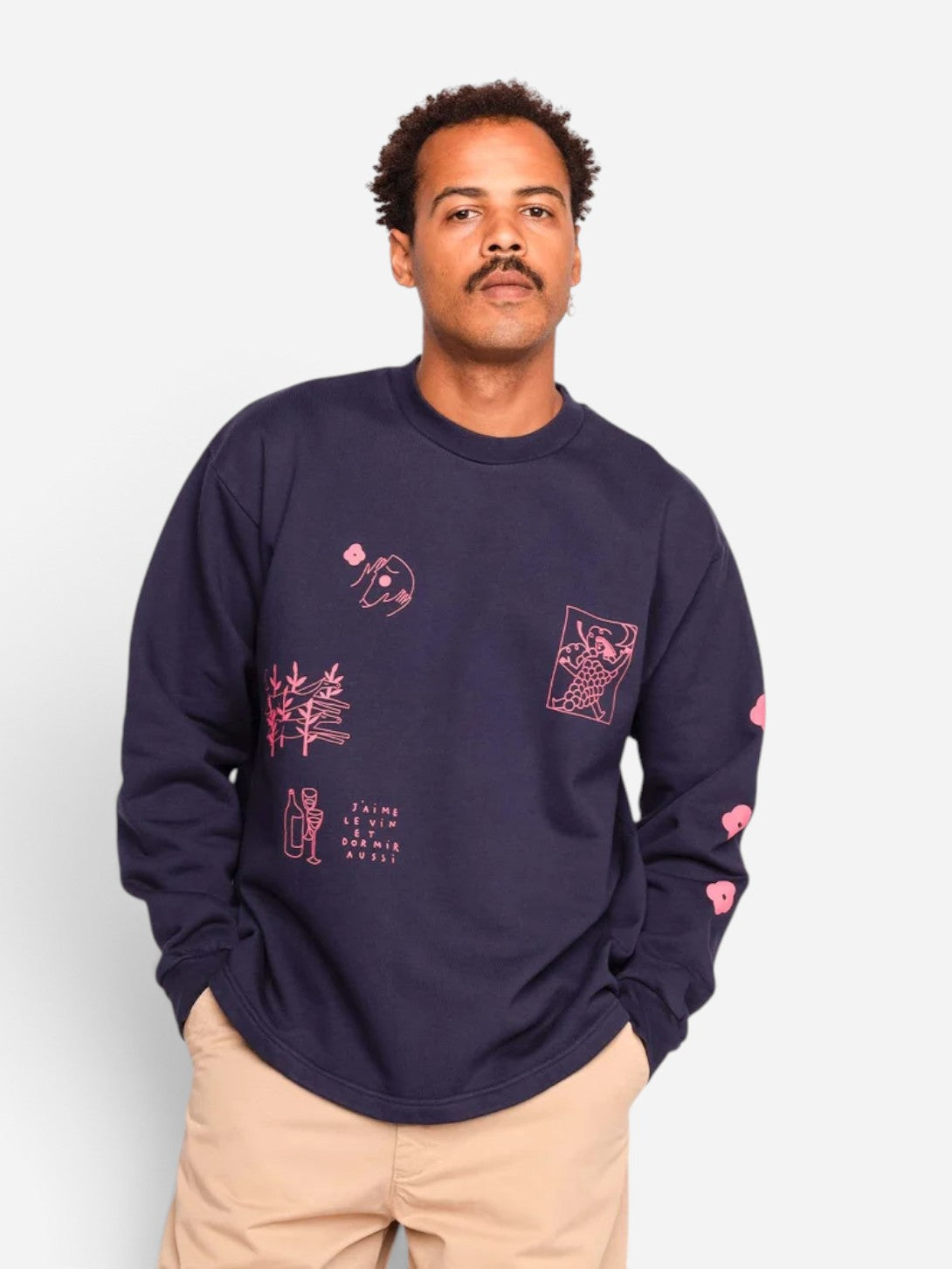 Bleu Dusk Win and Sleep Sweat Mens Graphic Pullover Sweatshirt 