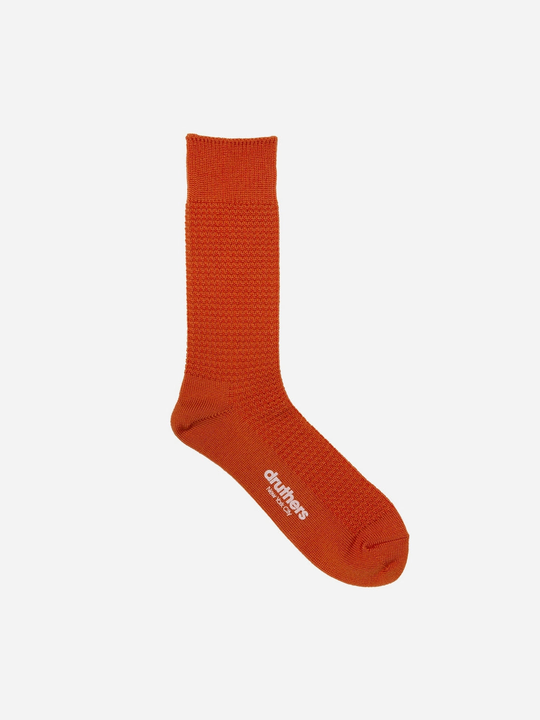 Orange Merino Wool Waffle Sock