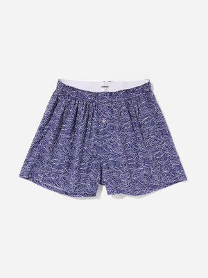 Navy Organic Cotton Japanese Waves Boxer Druthers