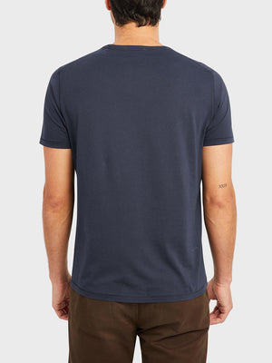 Dark Navy ons village crew neck tee Navy 100% Supima Cotton, Pre-shrunk cotton. Round-neck men's Tee