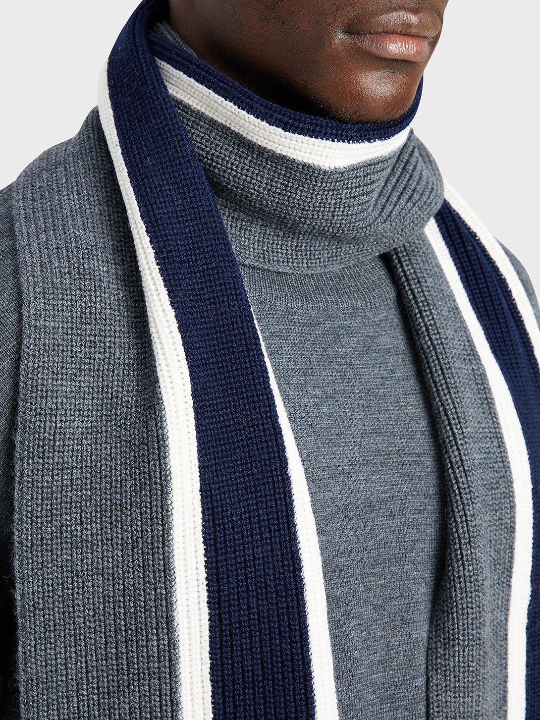 ONS Clothing Men's scarf in CHARCOAL H STRIPE black friday deals