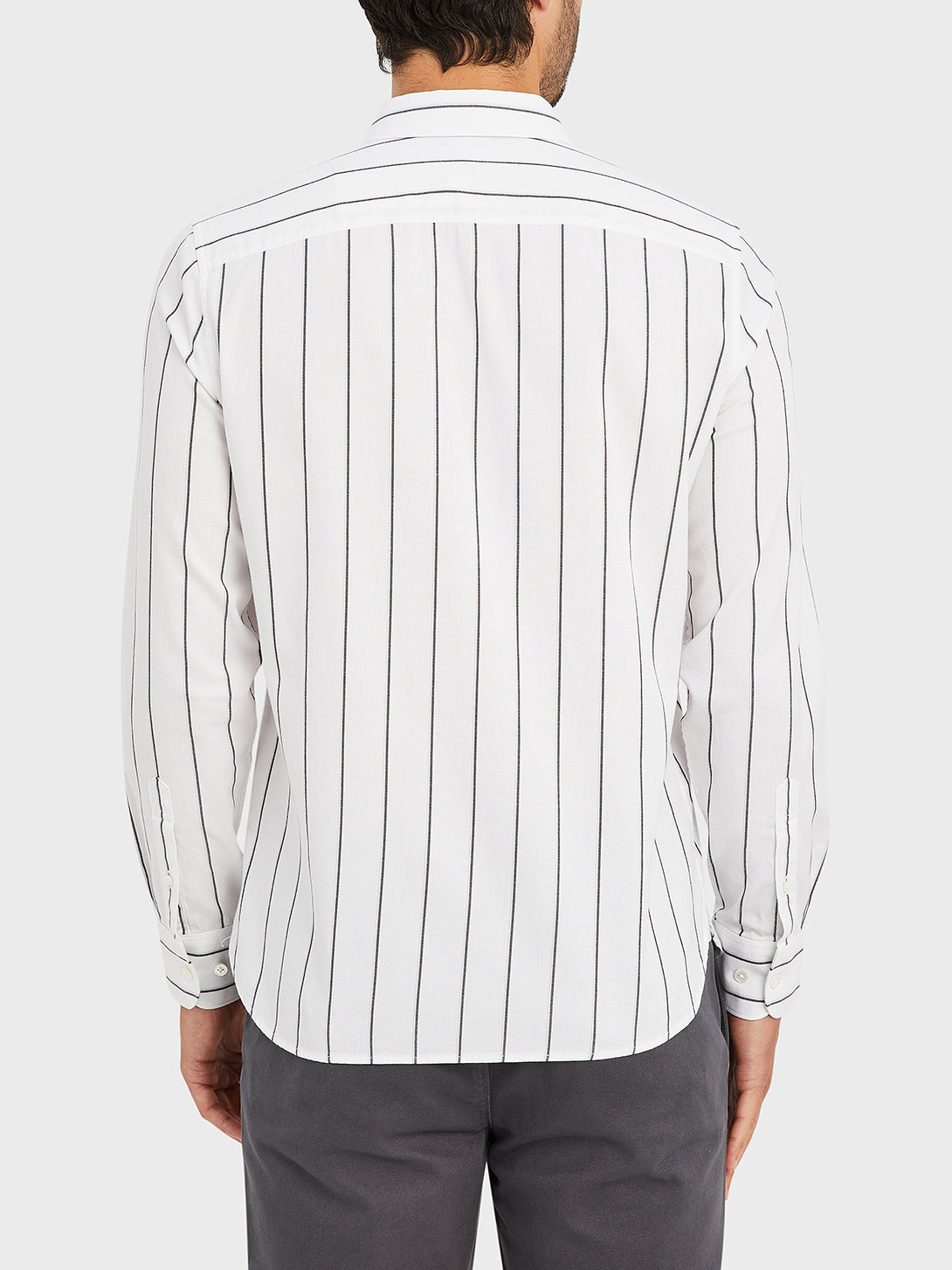 ONS Clothing Men's FULTON WIDE STRIPE OXFORD SHIRT in GREY STRIPE black friday deals