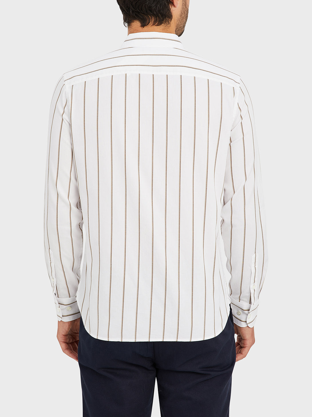 ONS Clothing Men's FULTON WIDE STRIPE OXFORD SHIRT in KHAKI STRIPE black friday deals
