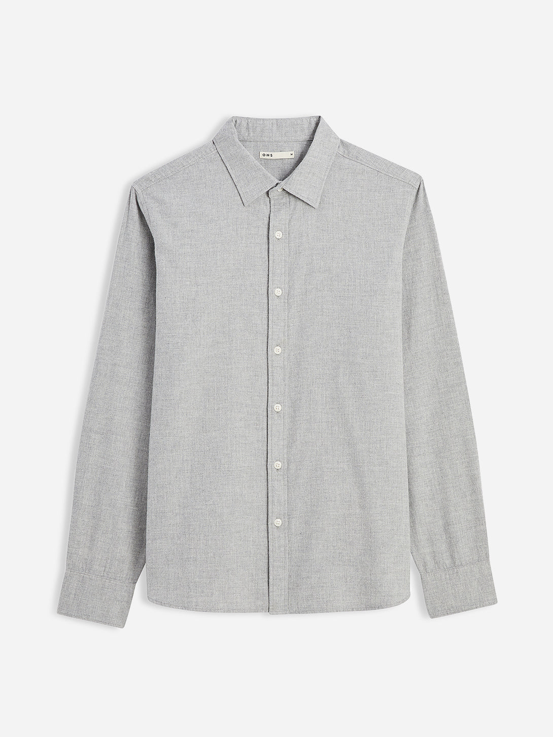 Light Grey Arik Herringbone Shirt  Men's  Cotton Shirts ONS Clothing