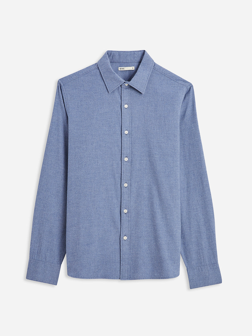 Mid Blue Arik Herringbone Shirt  Men's  Cotton Shirts ONS Clothing