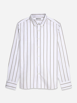 Khaki Stripe M. Fulton Y/D Stripe Shirt Button Down Cotton Woven O.N.S Clothing