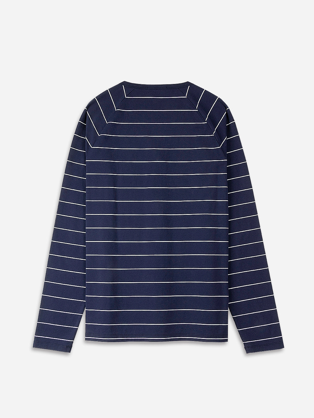 Navy Mens Village Raglan Stripe Long Sleeve Tee FW22