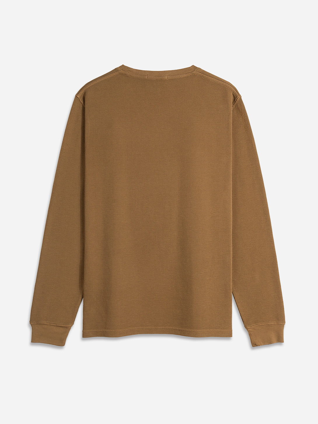 Dark Coffee Mens Village Waffle Long Sleeve Crew FW22