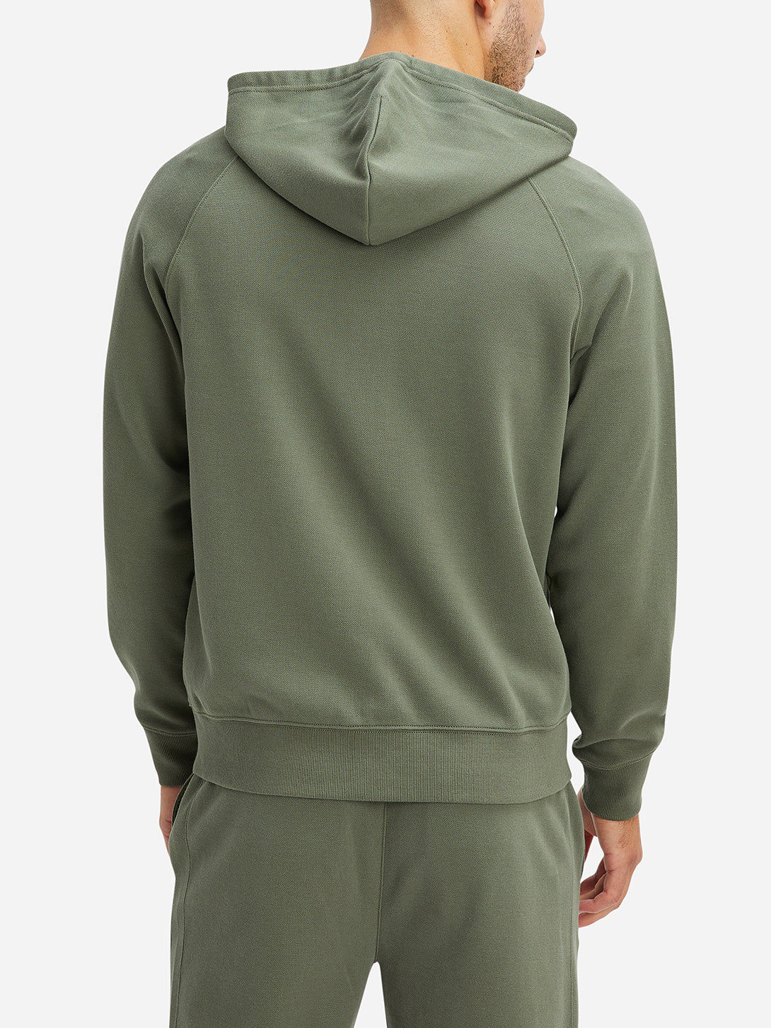 Dark Olive Harper Pique Zip Hoodie Mens FW22