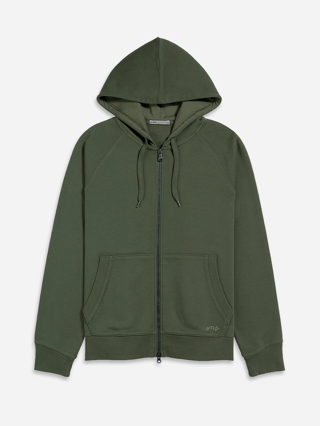 Dark Olive Harper Pique Zip Hoodie Mens FW22