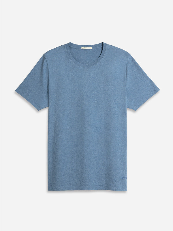 Cobalt Blue Heather Heather Village Crew Neck Tee ONS Mens FW22