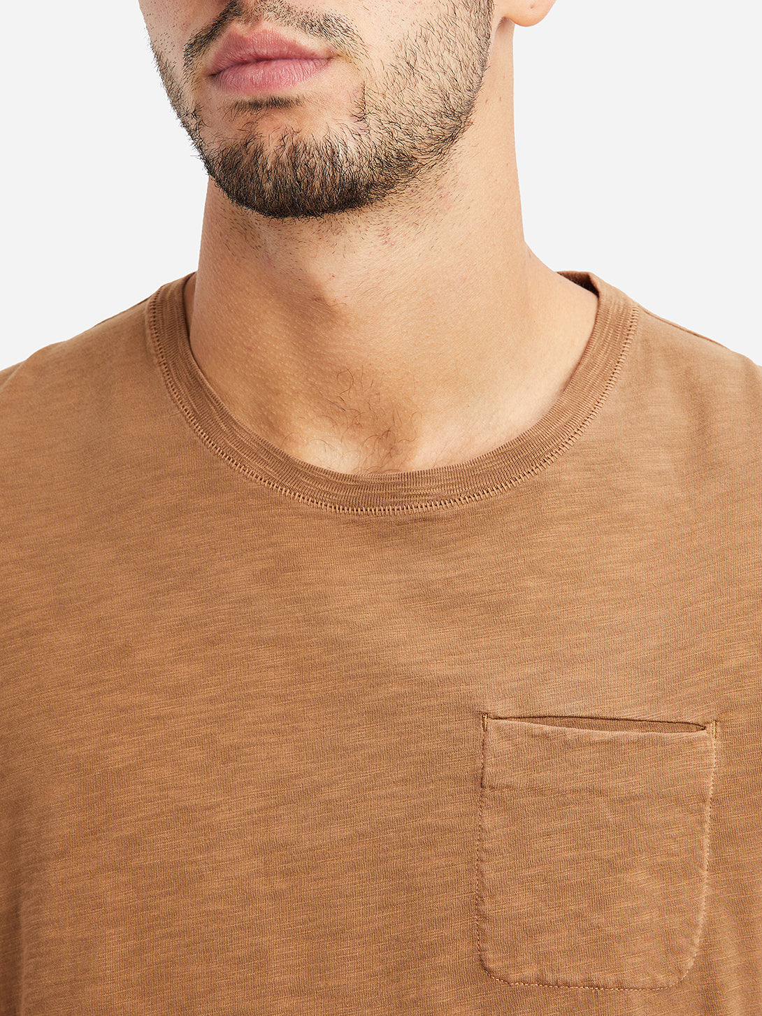 Dark Coffee Mens Bowery Slub Pocket Tee FW22