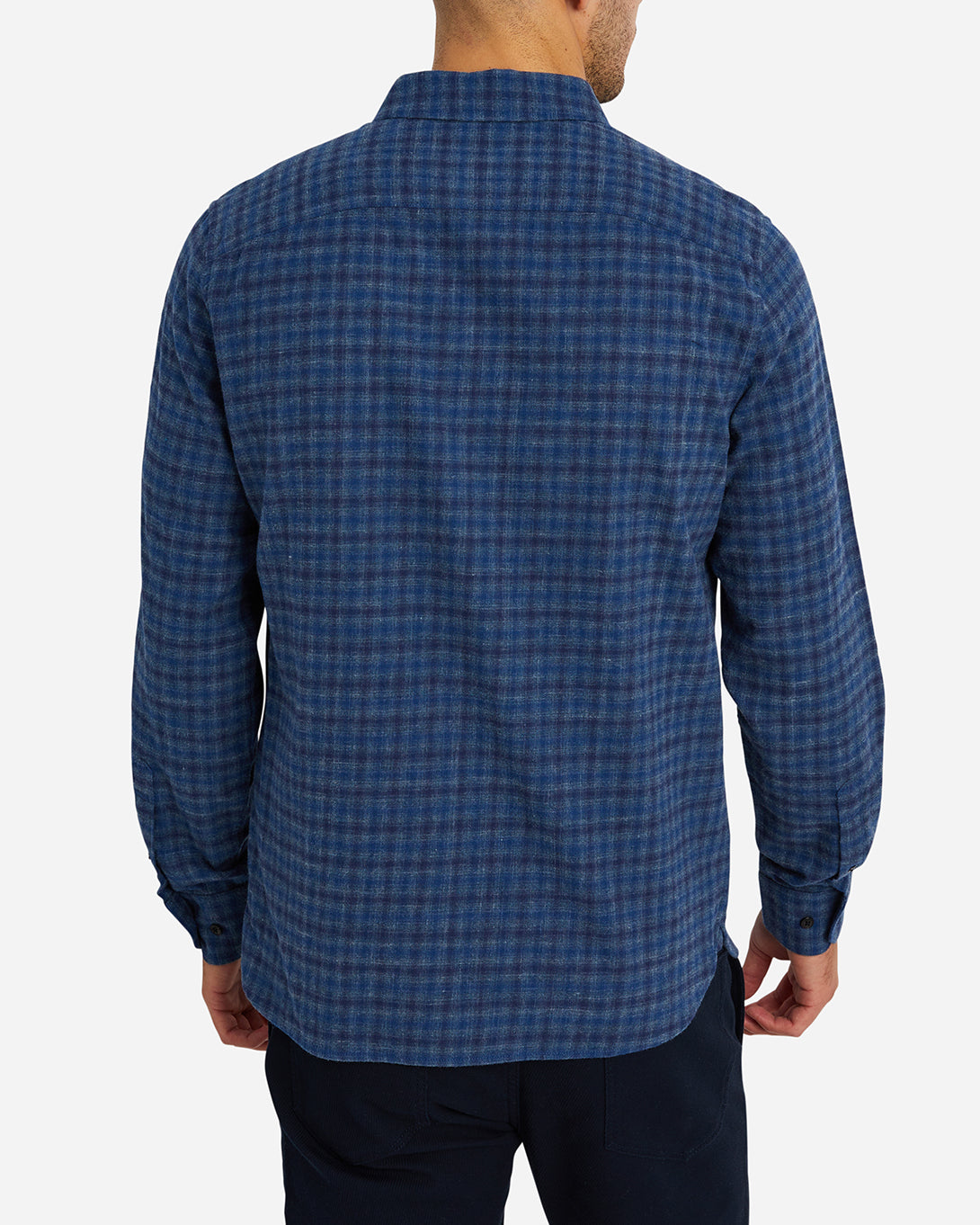 Navy/Blue Check Fulton Twill Shirt Mens ONS FW22