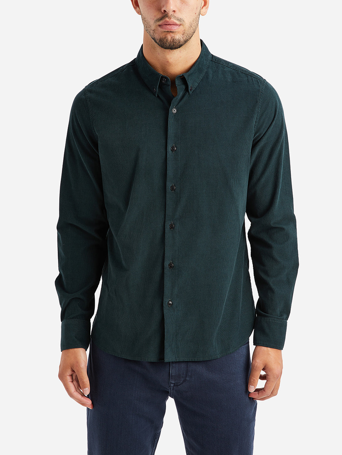 Dark Green Fulton Cord Shirt Mens FW22