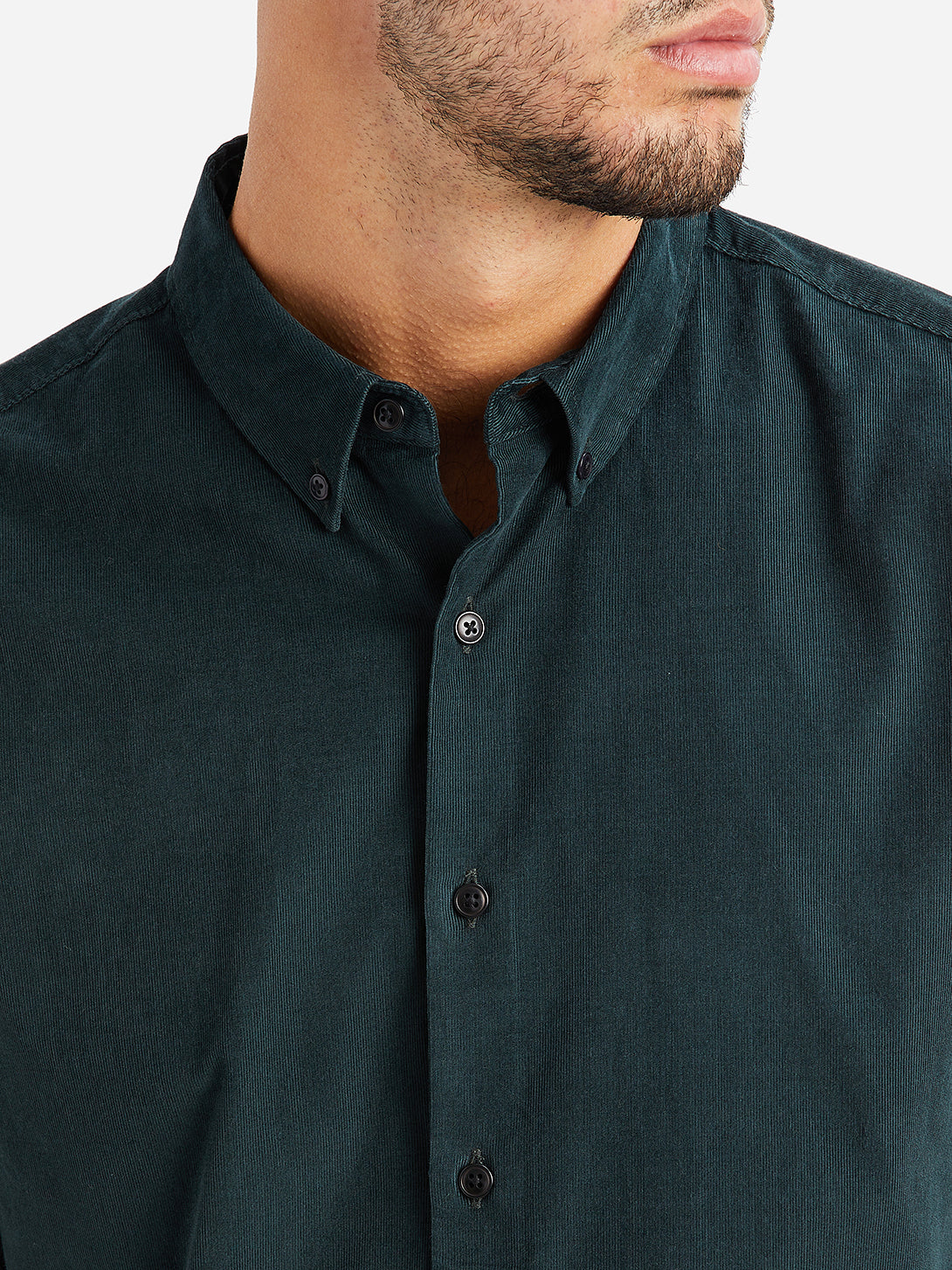 Dark Green Fulton Cord Shirt Mens FW22