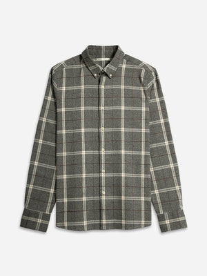 Brown/ White Check Fulton Stretch Flannel Shirt Mens ONS FW22