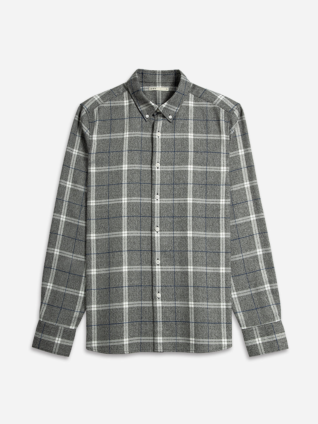 Grey/ White Check Fulton Stretch Flannel Shirt Mens ONS FW22