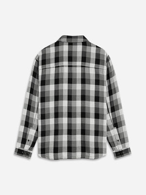 Black/ Grey Check Corsa Double Cloth Shirt Mens FW22