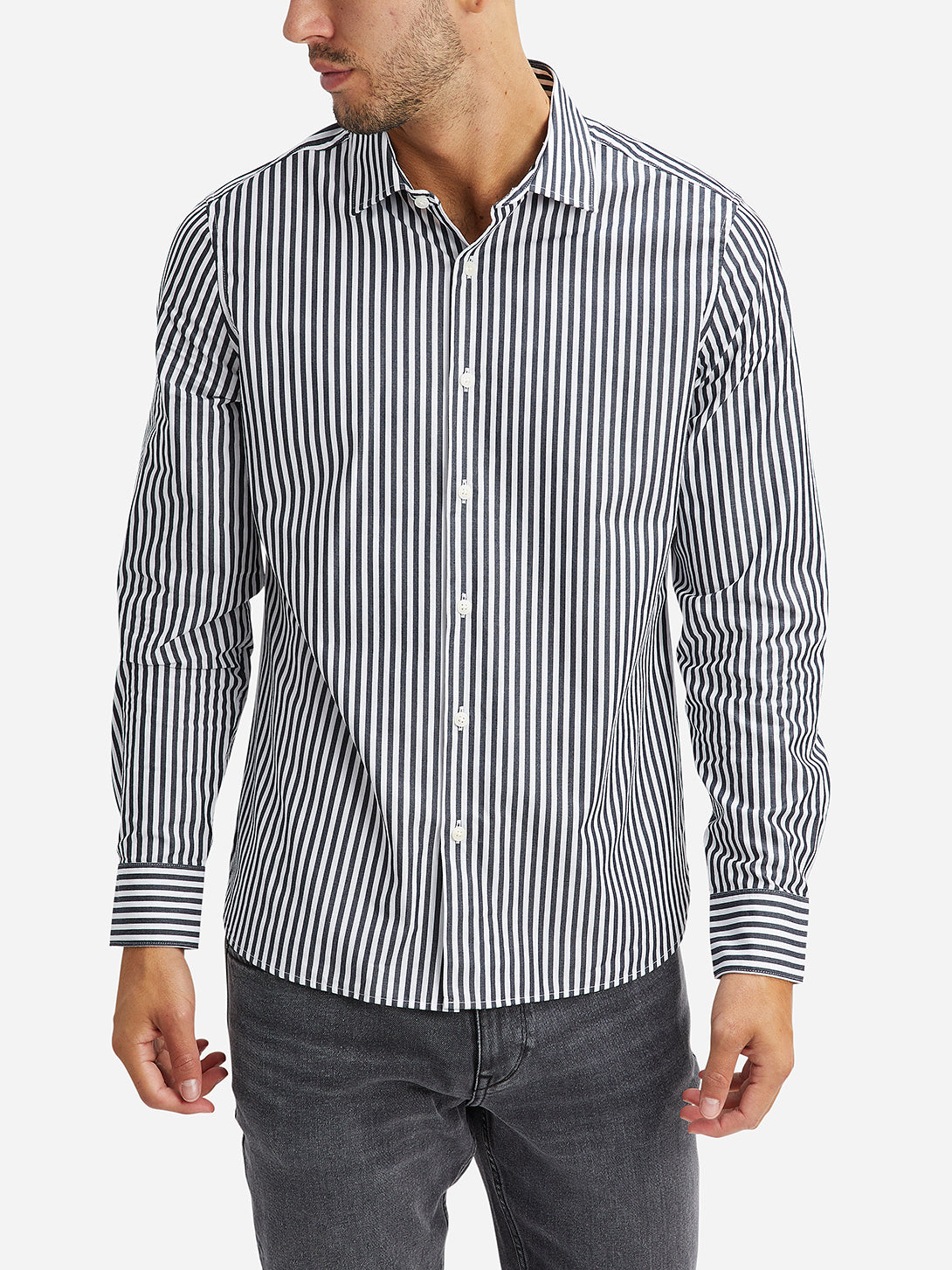 Black and White Stripe Adrian Shirt Mens O.N.S FW22
