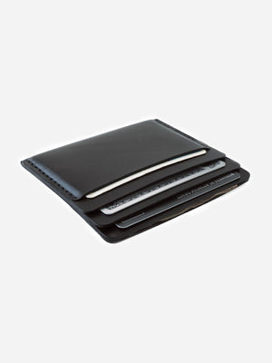 BLACK mens card holder brown leather wallet cascade wallet makr