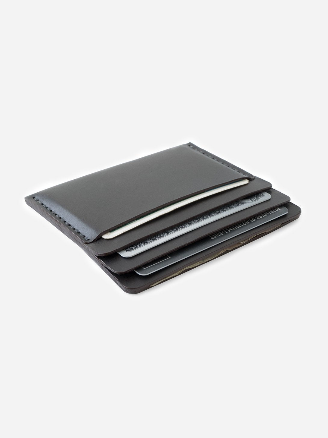 GUNMETAL mens card holder brown leather wallet cascade wallet makr