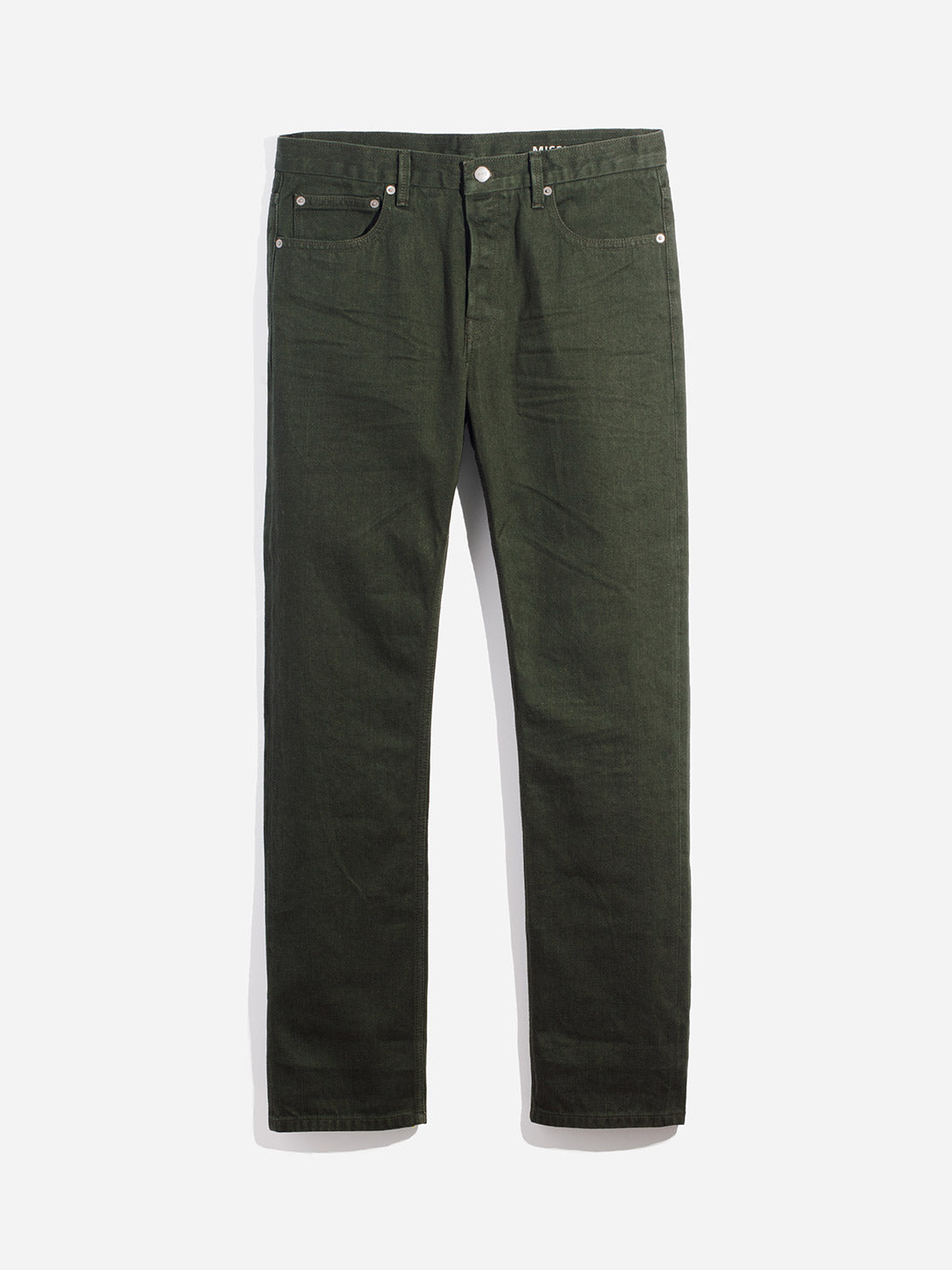 OLIVE GREEN jeans for men denim missions ons clothing