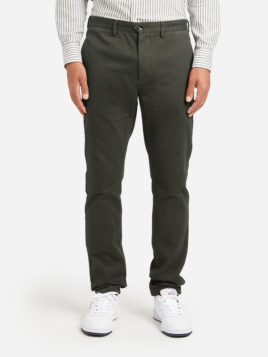 DARK OLIVE GREEN mens chino pants rider chino green ons clothing