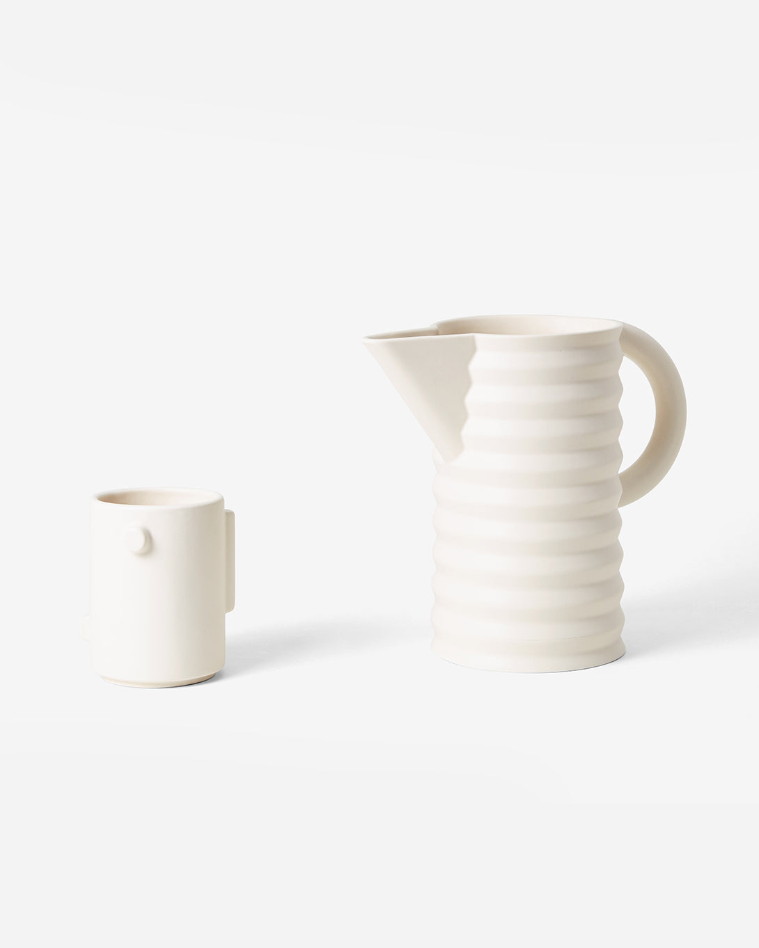 White Pleated Pitcher