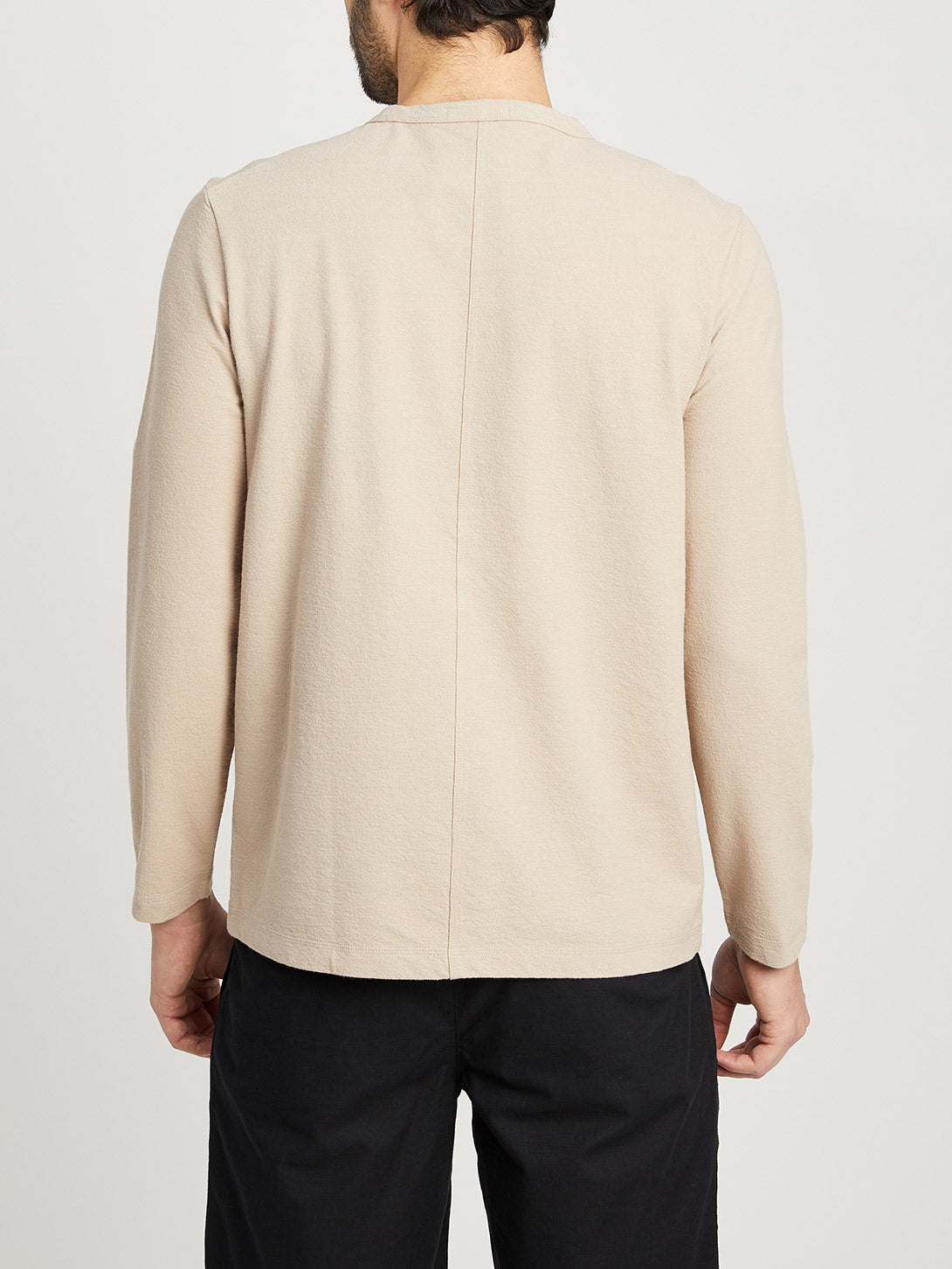 BEIGE long sleeve shirt for men torrey crew neck tee ons clothing