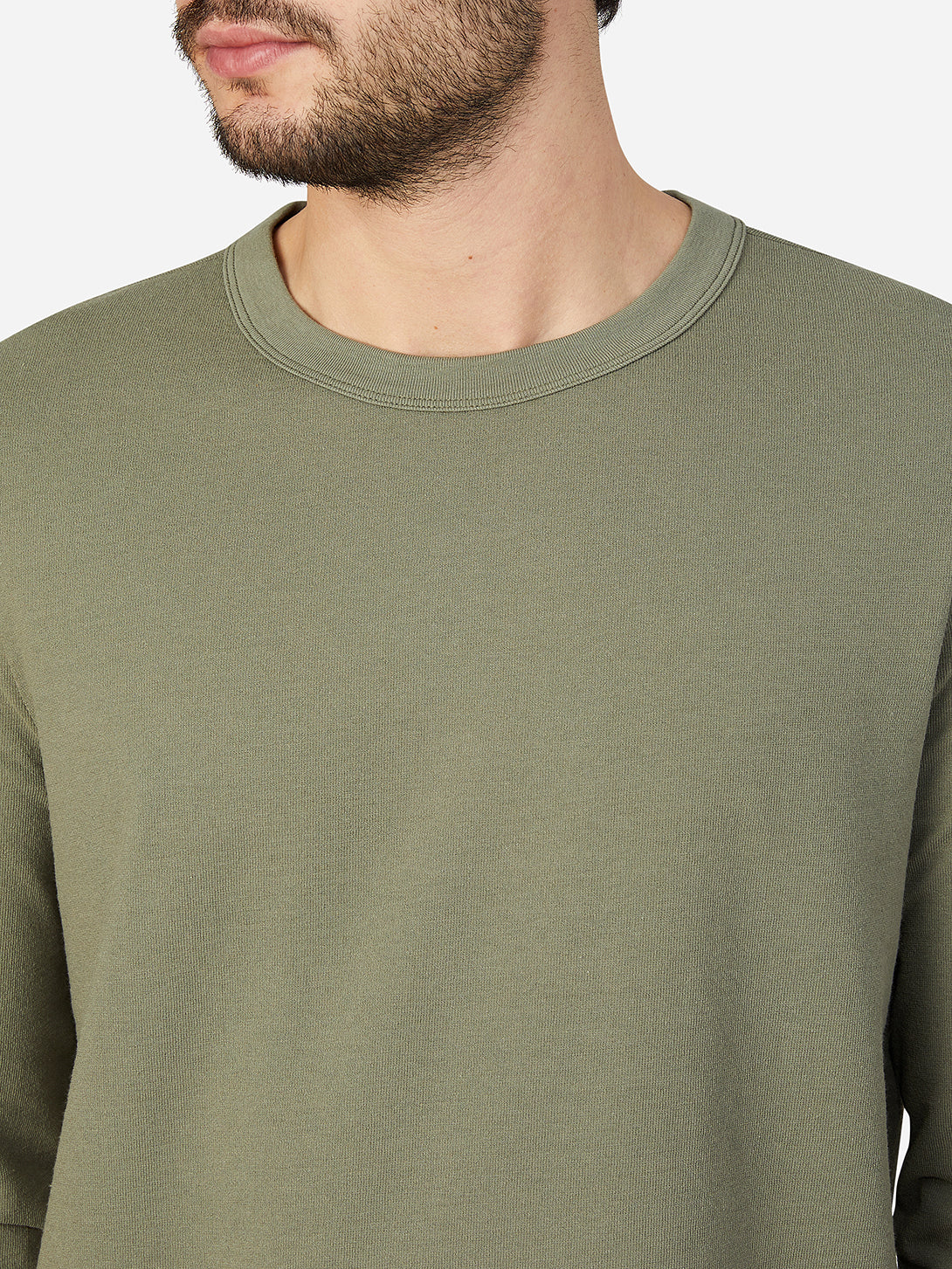 OLIVE GREEN long sleeve shirt for men torrey crew neck tee ons clothing