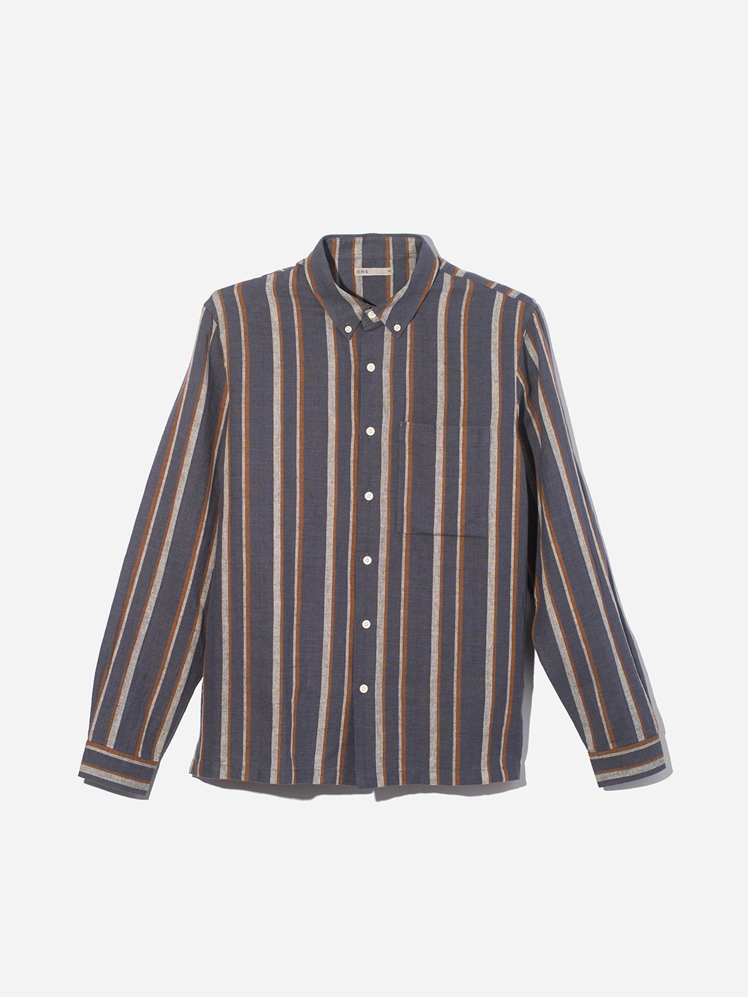 BLUE STRIPE button down shirt for men vance stripe linen cotton shirt ons clothing