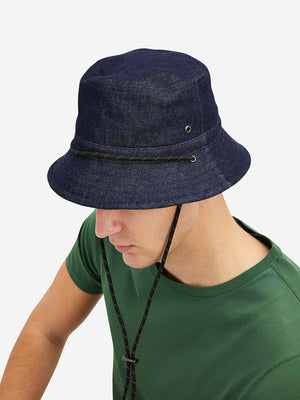 Dark Indigo Sherwood Bucket Hat Men’s denim accessories ONS Clothing