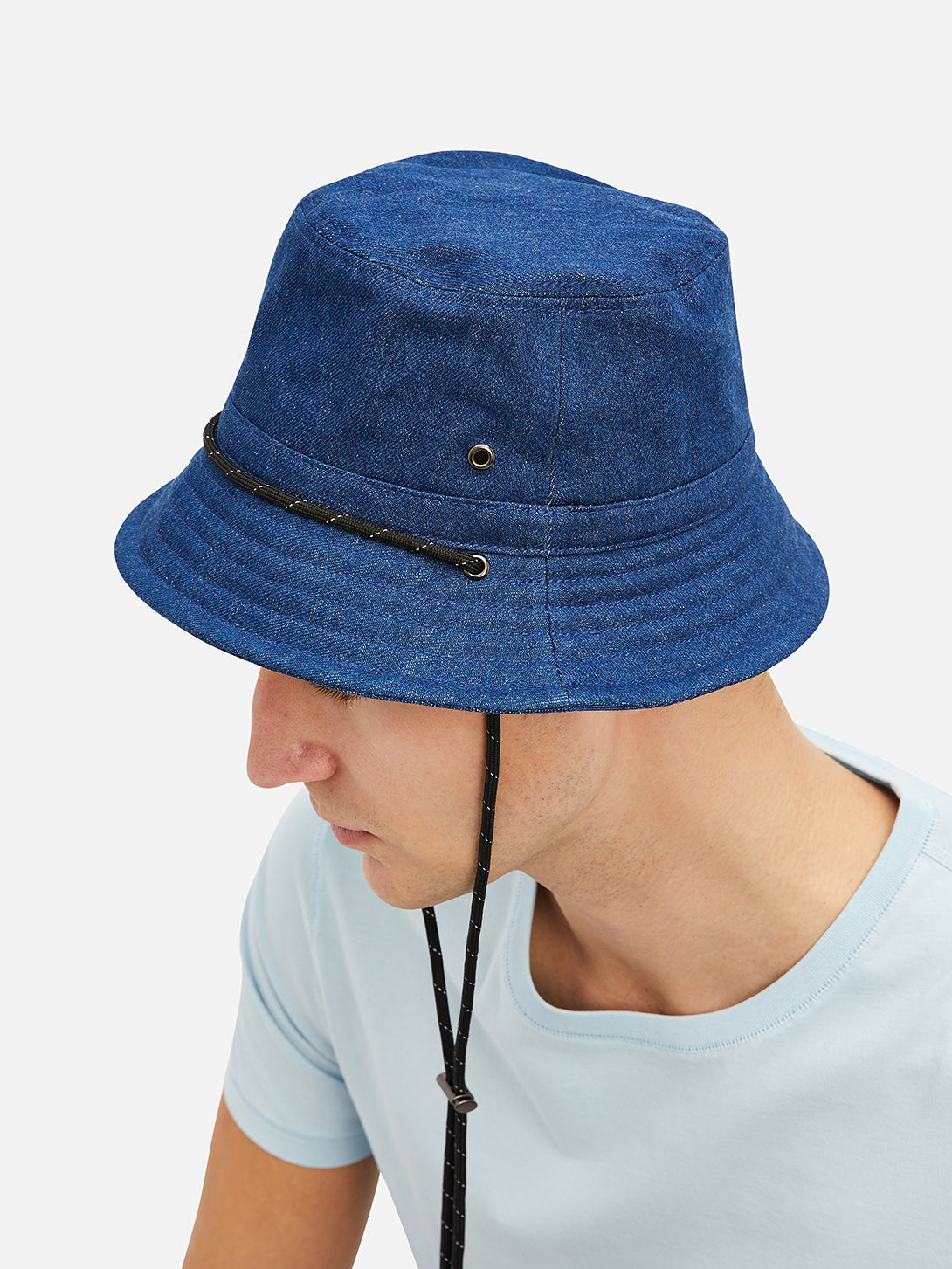 Mid Indigo Sherwood Bucket Hat Men’s denim accessories ONS Clothing