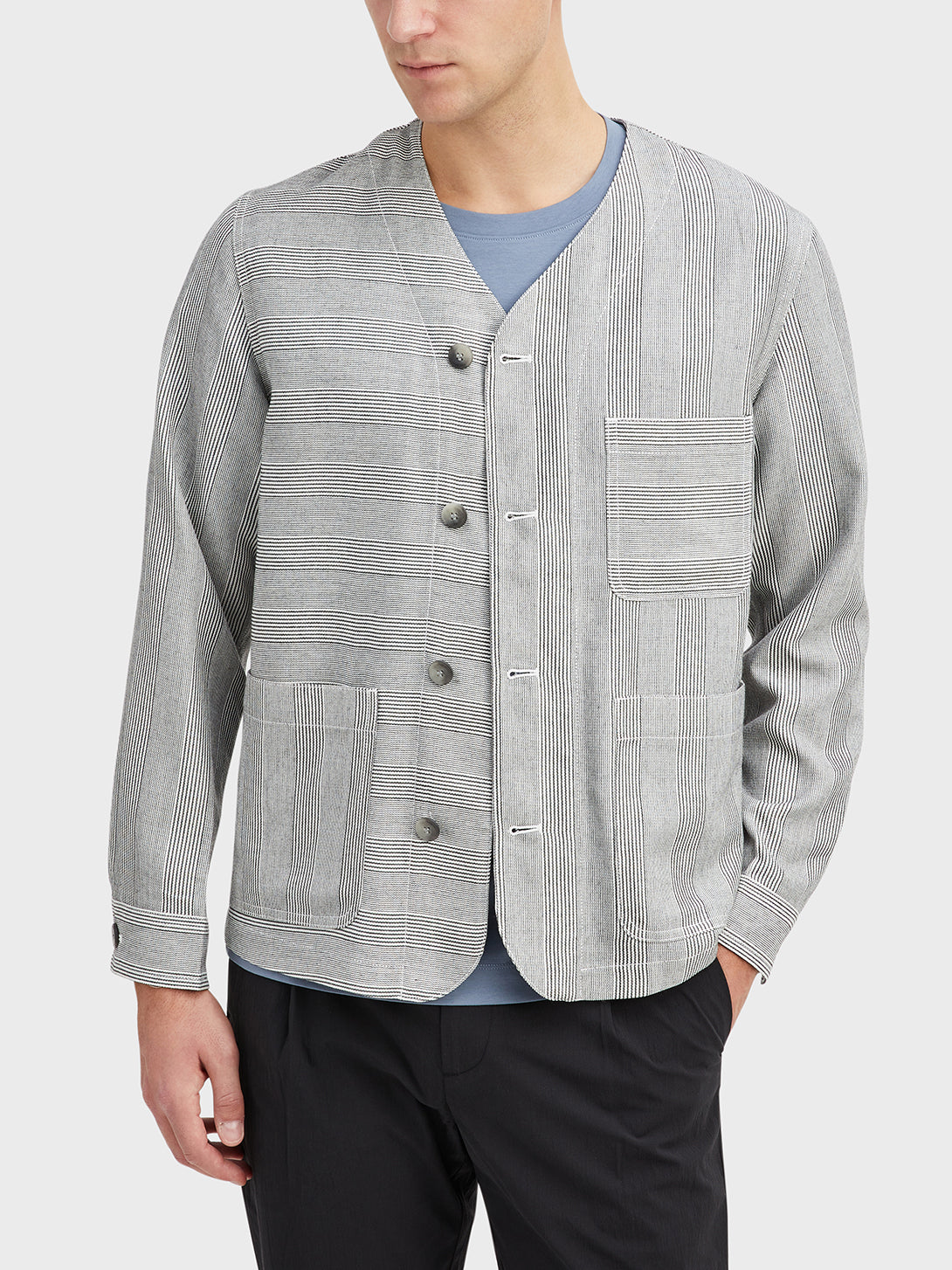 Black&White S Fiske Stripe Jacket Men’s wool jackets ONS Clothing