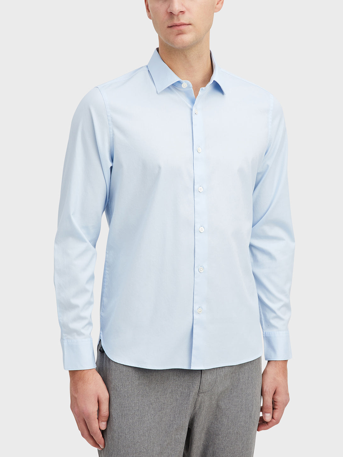 Light Blue Adrian Pinpoint Oxford Shirt Men’s cotton shirts ONS Clothing