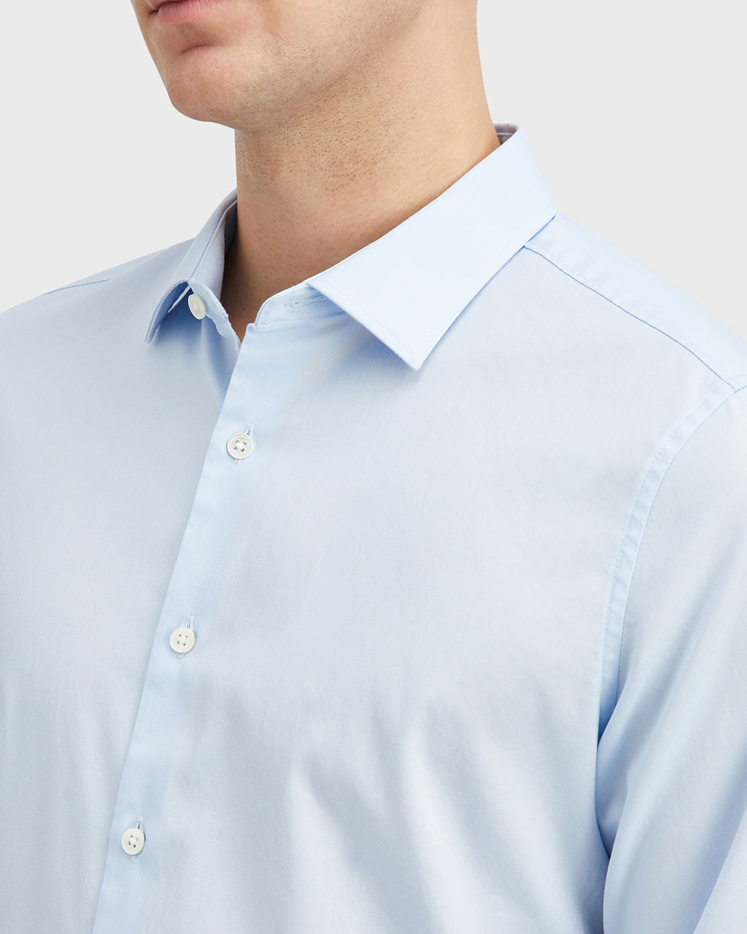 Light Blue Adrian Pinpoint Oxford Shirt Men’s cotton shirts ONS Clothing