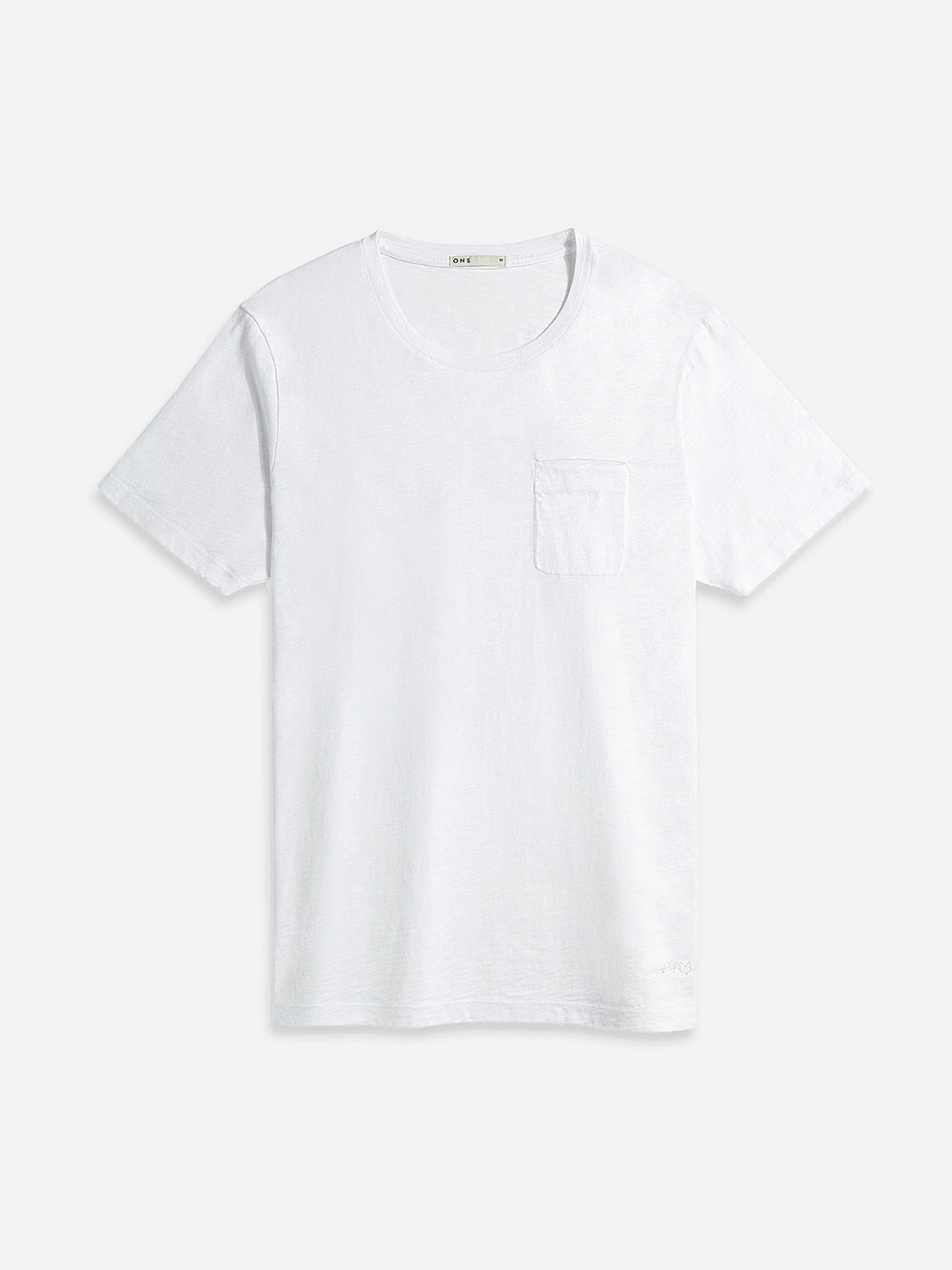 Bright White ONS Clothing Men's Bowery Slub Pocket tee in Bright White
